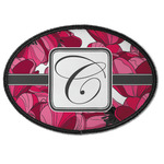 Tulips Iron On Oval Patch w/ Initial