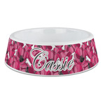 Tulips Plastic Dog Bowl - Large (Personalized)