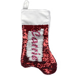 Tulips Reversible Sequin Stocking - Red (Personalized)