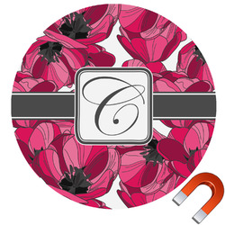 Tulips Round Car Magnet - 10" (Personalized)