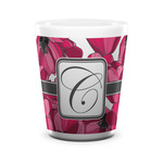 Tulips Ceramic Shot Glass - 1.5 oz - White - Set of 4 (Personalized)