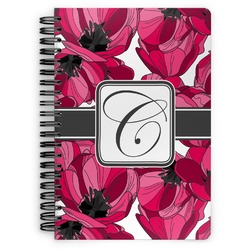 Tulips Spiral Notebook - 7x10 w/ Initial