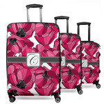 Tulips 3 Piece Luggage Set - 20" Carry On, 24" Medium Checked, 28" Large Checked (Personalized)