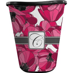 Tulips Waste Basket - Double Sided (Black) (Personalized)