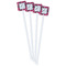 Tulips White Plastic Stir Stick - Double Sided - Square - Front