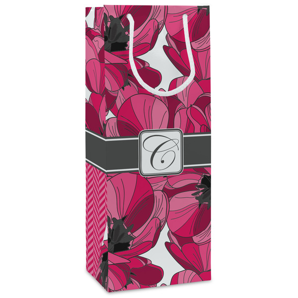 Custom Tulips Wine Gift Bags - Matte (Personalized)