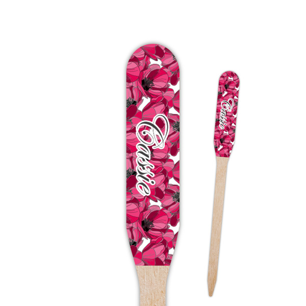 Custom Tulips Paddle Wooden Food Picks - Double Sided (Personalized)