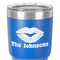 Lips n Hearts 30 oz Stainless Steel Ringneck Tumbler - Blue - Close Up
