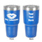 Lips n Hearts 30 oz Stainless Steel Ringneck Tumbler - Blue - Double Sided - Front & Back