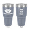 Lips n Hearts 30 oz Stainless Steel Ringneck Tumbler - Grey - Double Sided - Front & Back