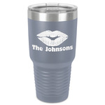 Lips n Hearts 30 oz Stainless Steel Tumbler - Grey - Single-Sided (Personalized)