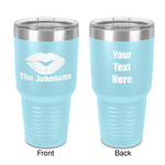Lips n Hearts 30 oz Stainless Steel Tumbler - Teal - Double-Sided (Personalized)