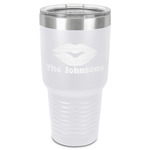 Lips n Hearts 30 oz Stainless Steel Tumbler - White - Single-Sided (Personalized)