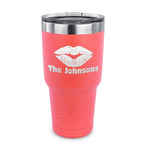 Lips n Hearts 30 oz Stainless Steel Tumbler - Coral - Single Sided (Personalized)