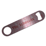 Lips n Hearts Bar Bottle Opener - Silver w/ Couple's Names