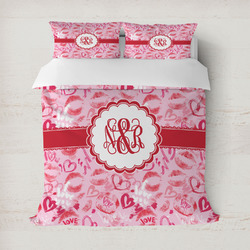 Lips n Hearts Duvet Cover Set - Full / Queen (Personalized)