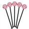 Lips n Hearts Black Plastic 5.5" Stir Stick - Round - Fan View