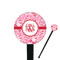 Lips n Hearts Black Plastic 7" Stir Stick - Round - Closeup