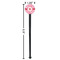 Lips n Hearts Black Plastic 7" Stir Stick - Round - Dimensions