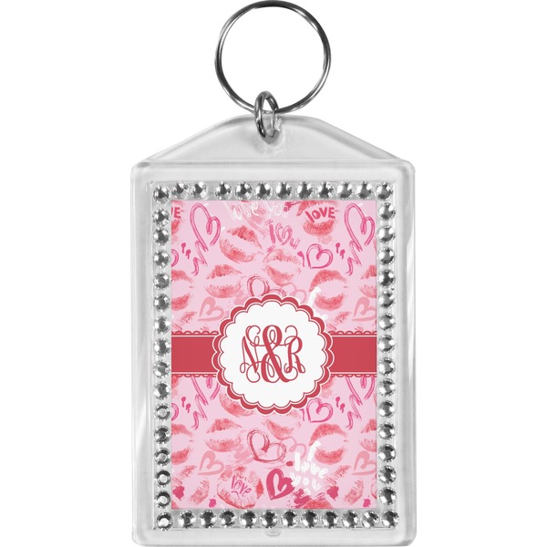 Custom Lips n Hearts Bling Keychain (Personalized)