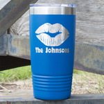 Lips n Hearts 20 oz Stainless Steel Tumbler - Royal Blue - Double Sided (Personalized)