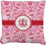 Lips n Hearts Faux-Linen Throw Pillow 20" (Personalized)