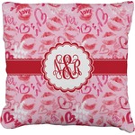 Lips n Hearts Faux-Linen Throw Pillow 26" (Personalized)