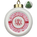 Lips n Hearts Ceramic Ball Ornament - Christmas Tree (Personalized)