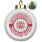 Lips n Hearts Ceramic Christmas Ornament - Xmas Tree (Front View)