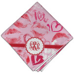 Lips n Hearts Cloth Dinner Napkin - Single w/ Couple's Names