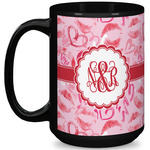 Lips n Hearts 15 Oz Coffee Mug - Black (Personalized)