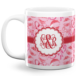 Lips n Hearts 20 Oz Coffee Mug - White (Personalized)