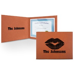 Lips n Hearts Leatherette Certificate Holder - Front and Inside (Personalized)