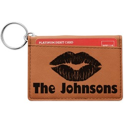 Lips n Hearts Leatherette Keychain ID Holder - Double Sided (Personalized)