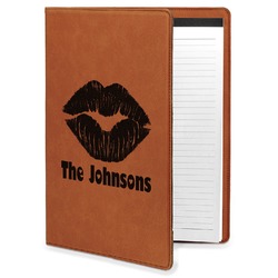 Lips n Hearts Leatherette Portfolio with Notepad - Large - Single Sided (Personalized)