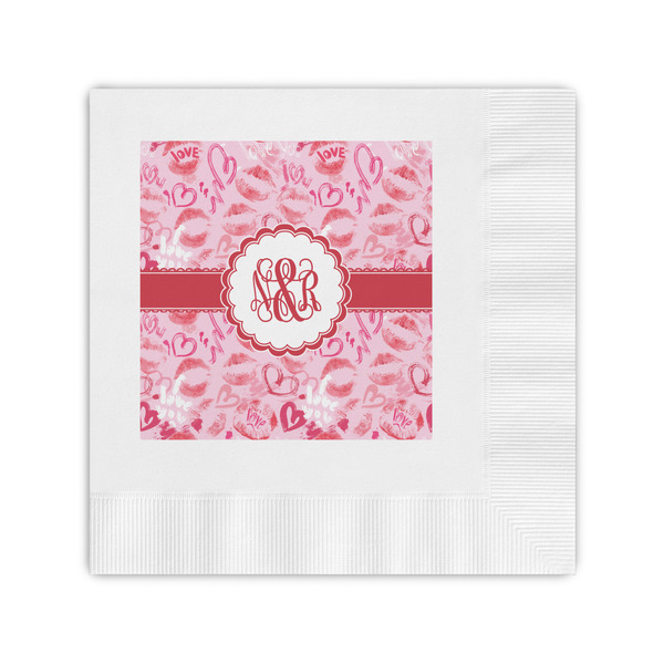 Custom Lips n Hearts Coined Cocktail Napkins (Personalized)