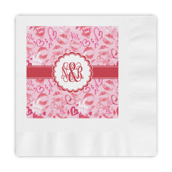 Custom Lips n Hearts Embossed Decorative Napkins (Personalized)