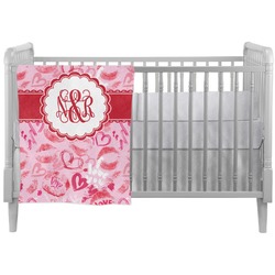 Lips n Hearts Crib Comforter / Quilt (Personalized)