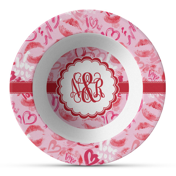 Custom Lips n Hearts Plastic Bowl - Microwave Safe - Composite Polymer (Personalized)
