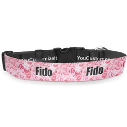 Lips n Hearts Deluxe Dog Collar - Double Extra Large (20.5" to 35") (Personalized)