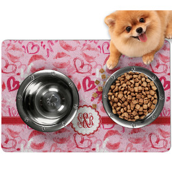 Lips n Hearts Dog Food Mat - Small w/ Couple's Names