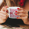 Lips n Hearts Espresso Cup - 6oz (Double Shot) LIFESTYLE (Woman hands cropped)