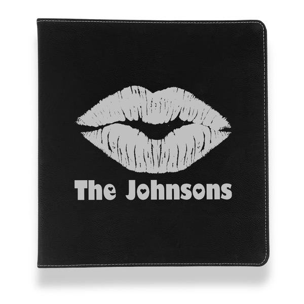 Custom Lips n Hearts Leather Binder - 1" - Black (Personalized)