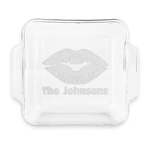 Lips n Hearts Glass Cake Dish - 8in x 8in (Personalized)