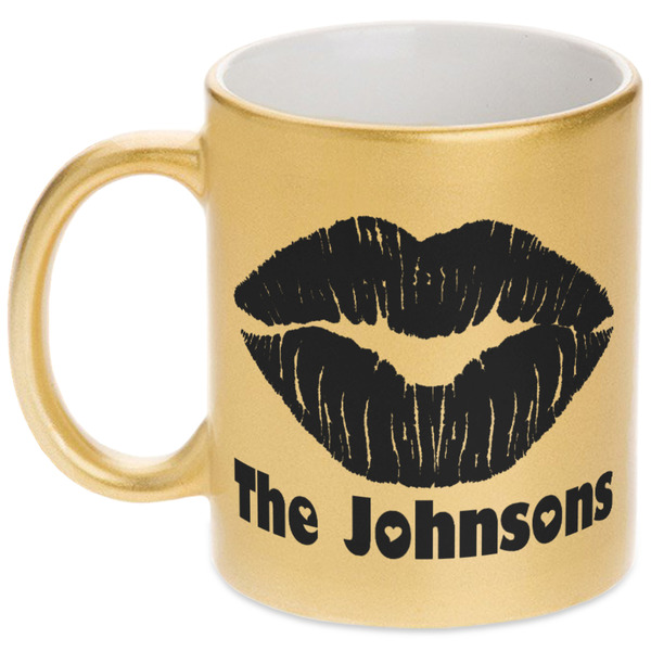 Custom Lips n Hearts Metallic Mug (Personalized)