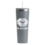 Lips n Hearts RTIC Everyday Tumbler with Straw - 28oz - Grey - Single-Sided (Personalized)