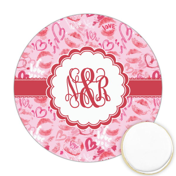 Custom Lips n Hearts Printed Cookie Topper - 2.5" (Personalized)