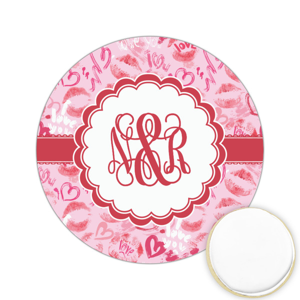 Custom Lips n Hearts Printed Cookie Topper - 2.15" (Personalized)