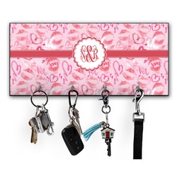 Lips n Hearts Key Hanger w/ 4 Hooks w/ Couple's Names