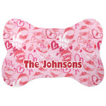 Lips n Hearts Bone Shaped Dog Food Mat (Personalized)